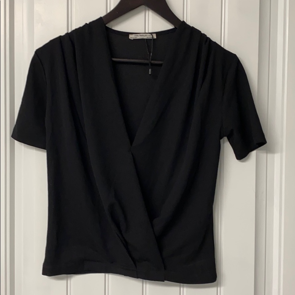 Black Zara Crossover SS Blouse, S